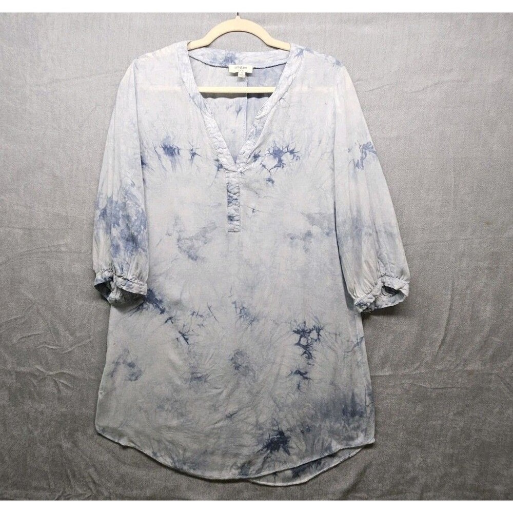 Umgee Blue Tie Dye Tunic Womens Size Medium Lightweight Casual